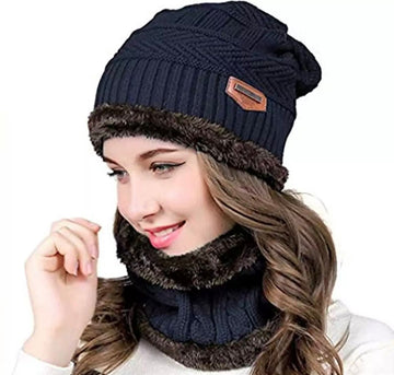 Wool Cap With Neck Warmer
